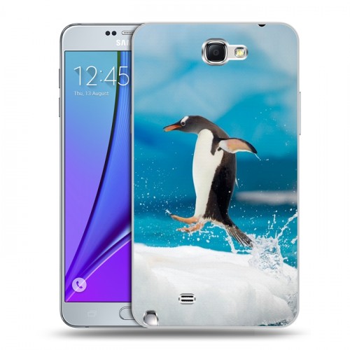 Дизайнерский пластиковый чехол для Samsung Galaxy Note 2 Пингвины