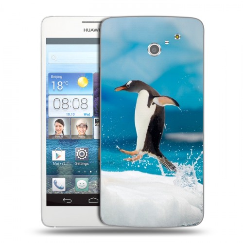 Дизайнерский пластиковый чехол для Huawei Ascend D2 Пингвины