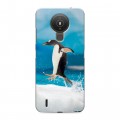 Дизайнерский силиконовый с усиленными углами чехол для Nokia 1.4 Пингвины