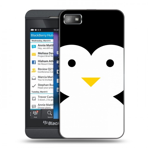 Дизайнерский пластиковый чехол для BlackBerry Z10 Пингвины