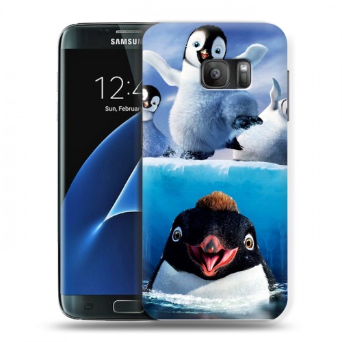 Дизайнерский силиконовый с усиленными углами чехол для Samsung Galaxy S7 Пингвины
