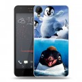 Дизайнерский пластиковый чехол для HTC Desire 825 Пингвины