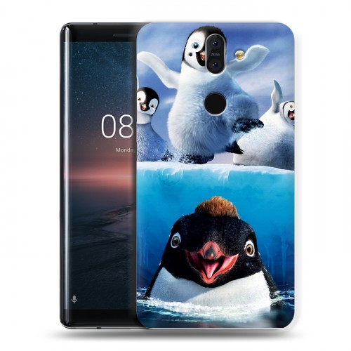 Дизайнерский пластиковый чехол для Nokia 8 Sirocco Пингвины