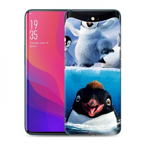 Дизайнерский силиконовый чехол для OPPO Find X Пингвины