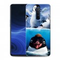 Дизайнерский силиконовый с усиленными углами чехол для Realme X2 Pro Пингвины