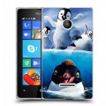 Дизайнерский пластиковый чехол для Microsoft Lumia 435 Пингвины