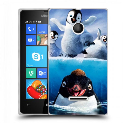 Дизайнерский пластиковый чехол для Microsoft Lumia 435 Пингвины