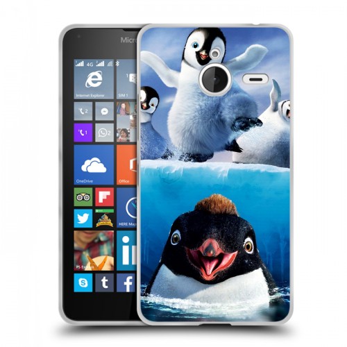 Дизайнерский пластиковый чехол для Microsoft Lumia 640 XL Пингвины
