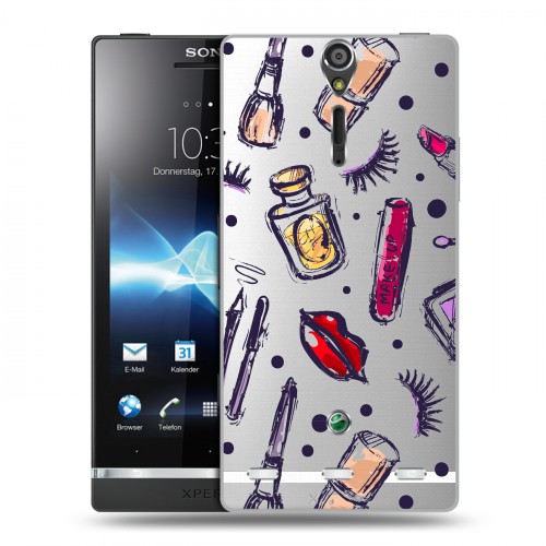 Полупрозрачный дизайнерский пластиковый чехол для Sony Xperia S Абстракции 2