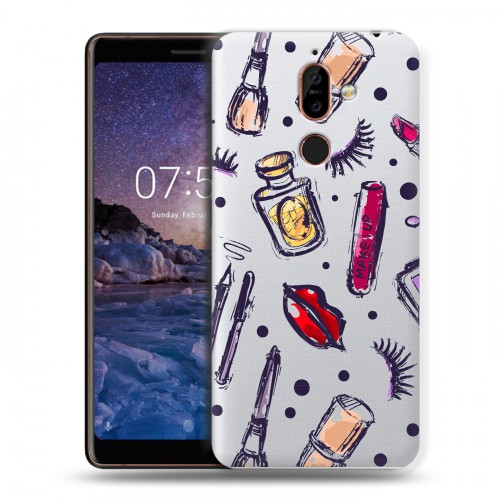 Полупрозрачный дизайнерский пластиковый чехол для Nokia 7 Plus Абстракции 2