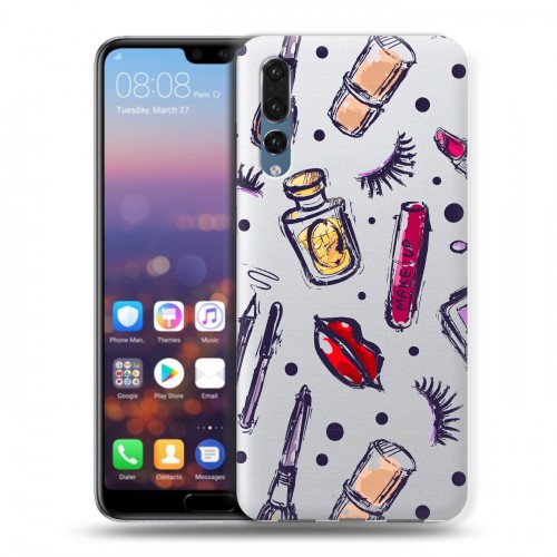 Полупрозрачный дизайнерский пластиковый чехол для Huawei P20 Pro Абстракции 2