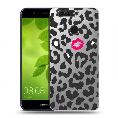 Полупрозрачный дизайнерский пластиковый чехол для Huawei Nova 2 Plus Прозрачные поцелуи