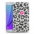Полупрозрачный дизайнерский пластиковый чехол для Samsung Galaxy Note 2 Прозрачные поцелуи