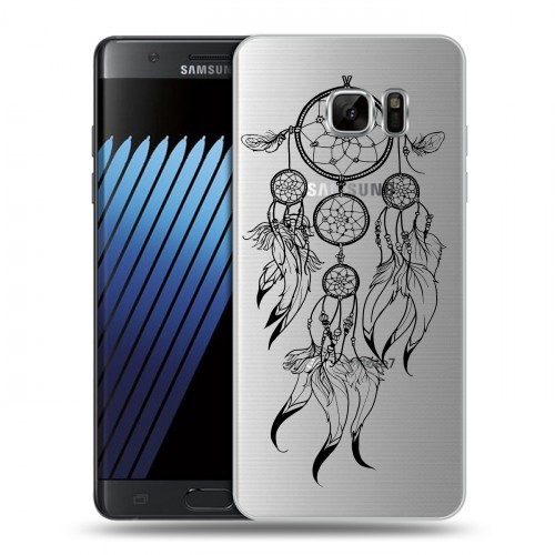 Полупрозрачный дизайнерский пластиковый чехол для Samsung Galaxy Note 7 Прозрачные ловцы снов