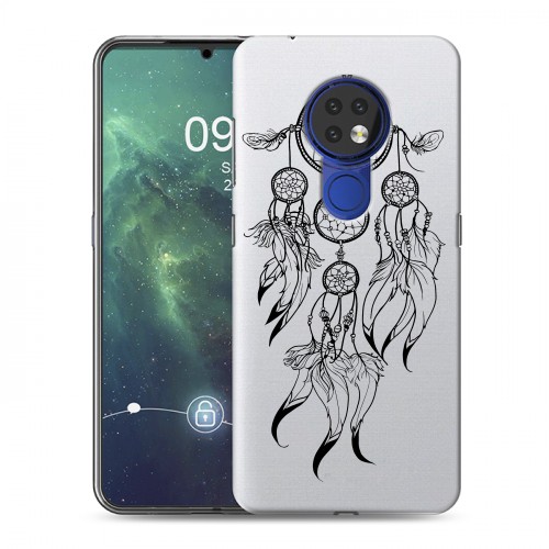 Полупрозрачный дизайнерский пластиковый чехол для Nokia 6.2 Прозрачные ловцы снов