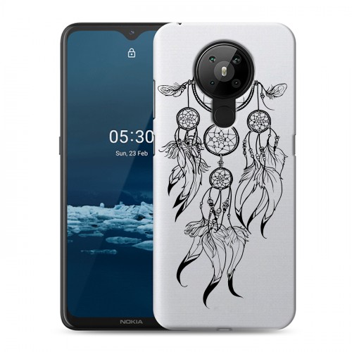 Полупрозрачный дизайнерский пластиковый чехол для Nokia 5.3 Прозрачные ловцы снов