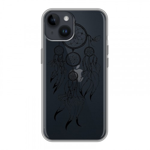 Полупрозрачный дизайнерский пластиковый чехол для Iphone 14 Прозрачные ловцы снов