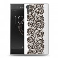 Полупрозрачный дизайнерский пластиковый чехол для Sony Xperia XZs Прозрачные кружева