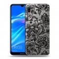 Полупрозрачный дизайнерский пластиковый чехол для Huawei Y6 (2019) Прозрачные кружева