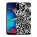 Полупрозрачный дизайнерский пластиковый чехол для Samsung Galaxy A20s Прозрачные кружева