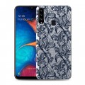 Полупрозрачный дизайнерский пластиковый чехол для Samsung Galaxy A20s Прозрачные кружева