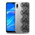 Полупрозрачный дизайнерский пластиковый чехол для Huawei Y6 (2019) Прозрачные кружева