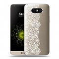 Полупрозрачный дизайнерский пластиковый чехол для LG G5 Прозрачные кружева