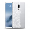 Полупрозрачный дизайнерский пластиковый чехол для Meizu 16th Plus Прозрачные кружева