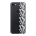 Полупрозрачный дизайнерский силиконовый чехол для Iphone 7 Прозрачные кружева