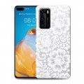 Полупрозрачный дизайнерский пластиковый чехол для Huawei P40 Прозрачные кружева