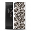 Полупрозрачный дизайнерский пластиковый чехол для Sony Xperia XZs Прозрачные кружева