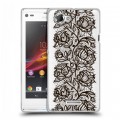 Полупрозрачный дизайнерский пластиковый чехол для Sony Xperia L Прозрачные кружева