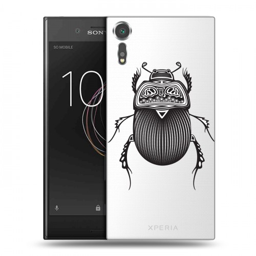 Полупрозрачный дизайнерский пластиковый чехол для Sony Xperia XZs Каллиграфия животных