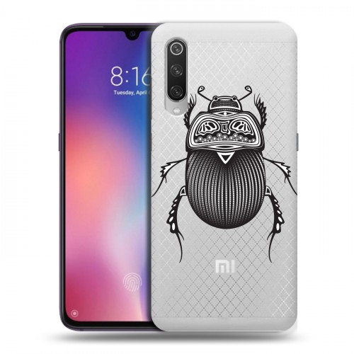 Полупрозрачный дизайнерский силиконовый с усиленными углами чехол для Xiaomi Mi9 Каллиграфия животных