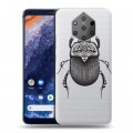 Полупрозрачный дизайнерский пластиковый чехол для Nokia 9 PureView Каллиграфия животных