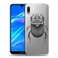 Полупрозрачный дизайнерский пластиковый чехол для Huawei Y6 (2019) Каллиграфия животных