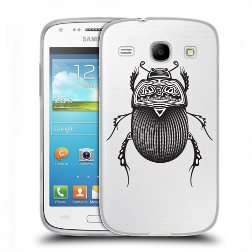 Полупрозрачный дизайнерский пластиковый чехол для Samsung Galaxy Core Каллиграфия животных