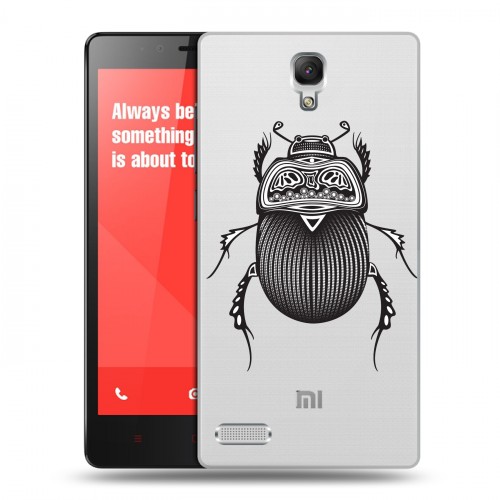 Полупрозрачный дизайнерский пластиковый чехол для Xiaomi RedMi Note Каллиграфия животных