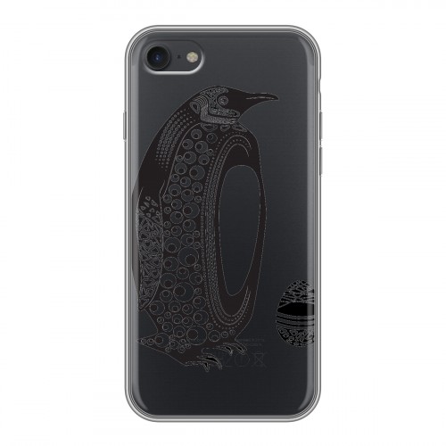 Полупрозрачный дизайнерский силиконовый с усиленными углами чехол для Iphone 7 Каллиграфия животных