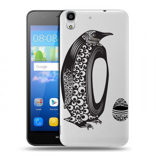 Полупрозрачный дизайнерский пластиковый чехол для Huawei Y6 Каллиграфия животных
