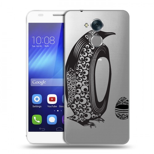 Полупрозрачный дизайнерский пластиковый чехол для Huawei Honor 6C Каллиграфия животных