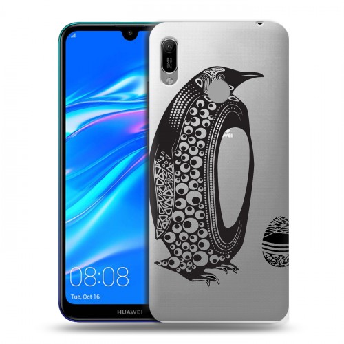 Полупрозрачный дизайнерский пластиковый чехол для Huawei Y6 (2019) Каллиграфия животных