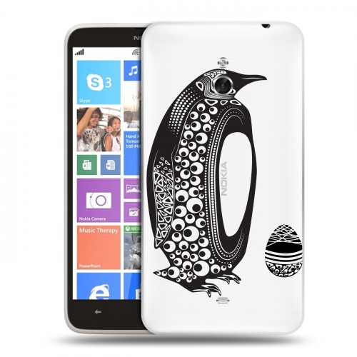 Полупрозрачный дизайнерский пластиковый чехол для Nokia Lumia 1320 Каллиграфия животных