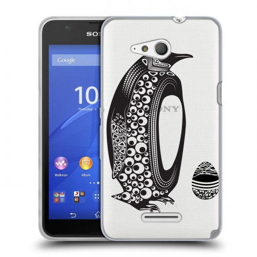Полупрозрачный дизайнерский пластиковый чехол для Sony Xperia E4g Каллиграфия животных