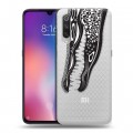 Полупрозрачный дизайнерский силиконовый с усиленными углами чехол для Xiaomi Mi9 Каллиграфия животных