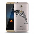 Полупрозрачный дизайнерский пластиковый чехол для ZTE Axon 7 Каллиграфия животных