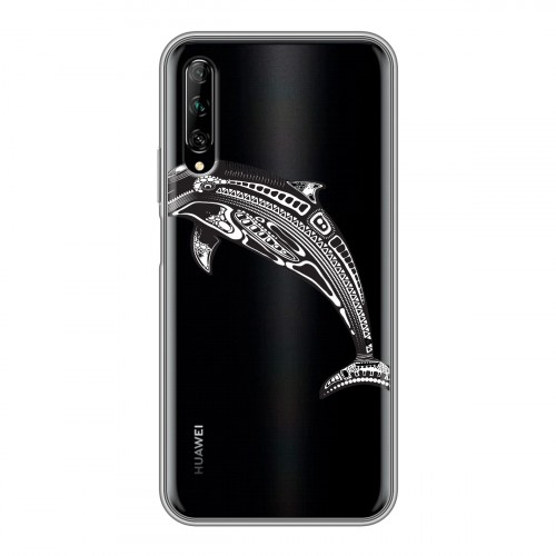 Полупрозрачный дизайнерский силиконовый чехол для Huawei Y9s Каллиграфия животных