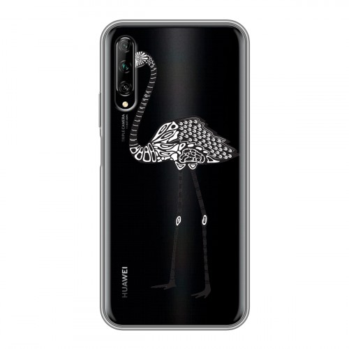 Полупрозрачный дизайнерский силиконовый чехол для Huawei Y9s Каллиграфия животных