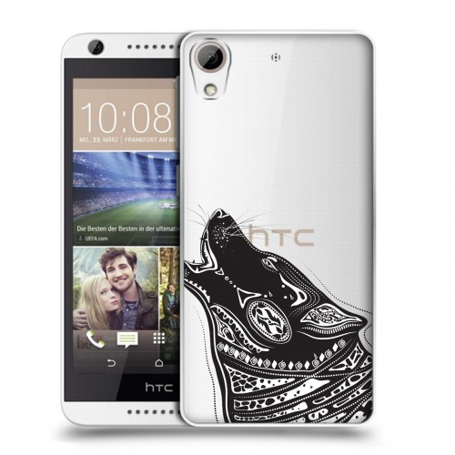 Полупрозрачный дизайнерский пластиковый чехол для HTC Desire 626 Каллиграфия животных