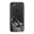 Полупрозрачный дизайнерский силиконовый чехол для Iphone 7 Каллиграфия животных